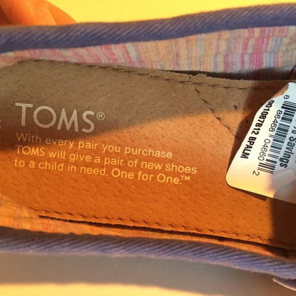 TOMS Classics Blue Palmetto Canvas Womens Slip On - Picture 7 of 7